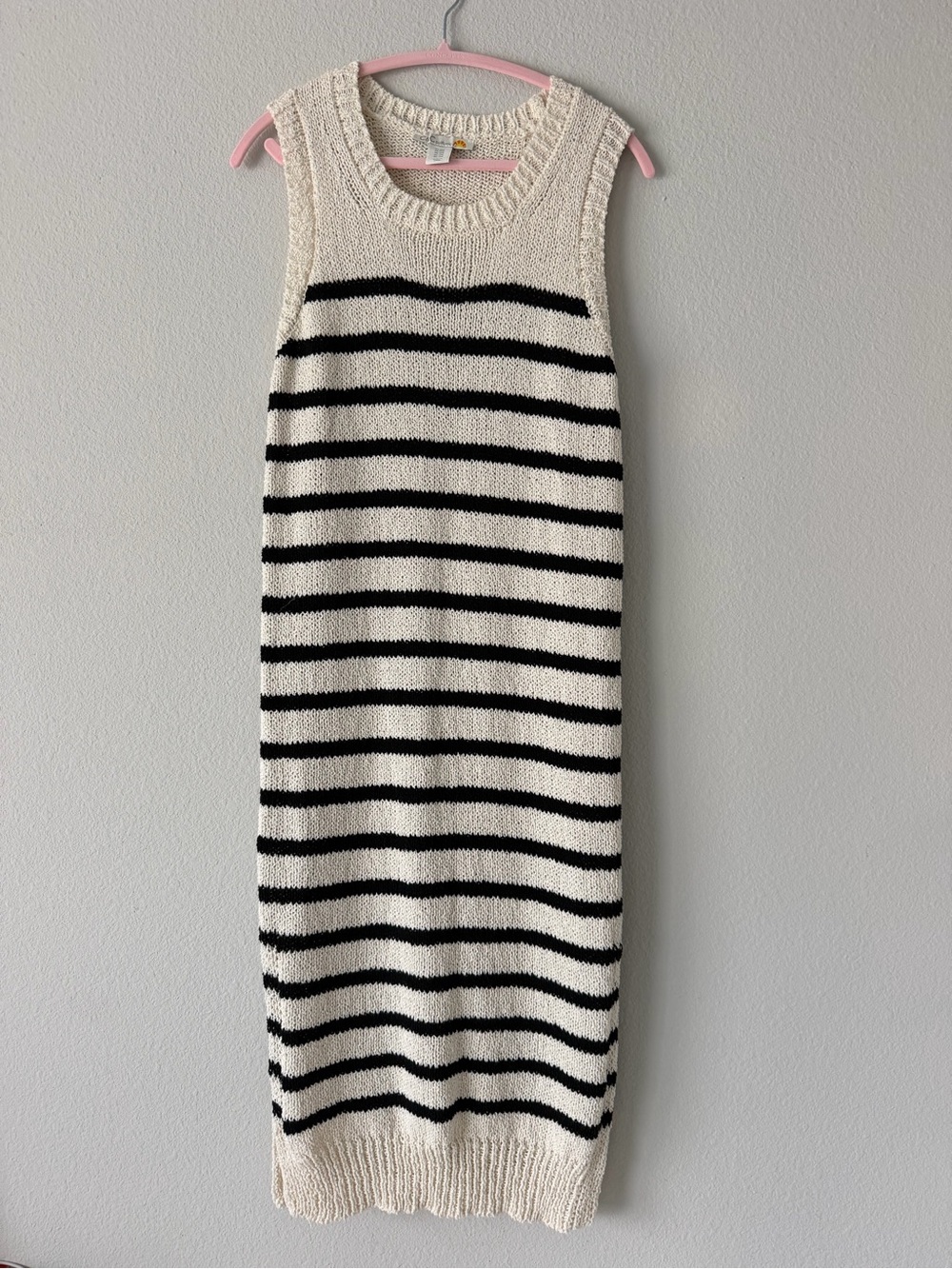 C&C California White and Black Striped Dress Sz S/M NWOT Coastal Vacation Beach
